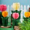 12 Pcs Spring Honeycomb Decoration, Tulip Decorations, Spring Decoration for Office, Garden Party, Table Centerpieces, Mother's Day Decoration, Spring Hanging Decorations